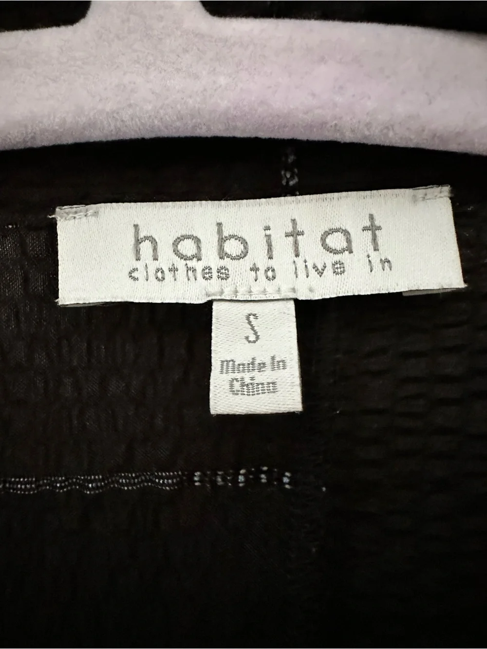 Habitat Textured Black Button-Front Jacket Top with White Windowpane Trim Small - Picture 2 of 7